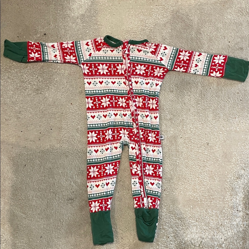 Bamboo Holiday Snowflake Kids Footie Pajamas